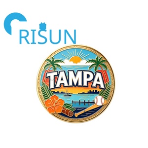 Al por mayor, personalizado, Pin de metal esmaltado de Tampa, estilo emblema, con diseño de sándwich cubano del Golfo de Florida y temática cultural pirata, recuerdo de viaje - Product Image 6