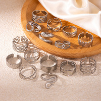 Bague élégante en acier inoxydable plaqué argent 925, forme de serpent réaliste, ajustable, bijou statement pour femme