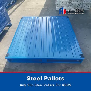 Palet besi palet baja Anti selip palet logam untuk penyimpanan otomatis ASRS dan sistem pengambilan