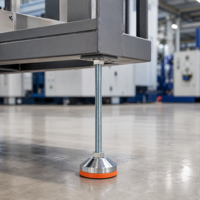 Pieds de nivellement pour équipement industriel D80*M16*L200, hauteur réglable, zingués, anti-vibration, avec patin en PVC, pour armoires de machines CNC