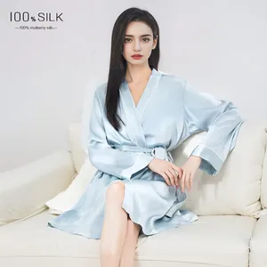2025 Mùa Xuân Mùa Hè Bộ Sưu Tập Sang Trọng 100% Dâu Lụa Của Phụ Nữ Mặc Quần Áo Gown Cao cấp Odm Mới Áo Ngủ Cho Nhà Mặc - Product Image 4