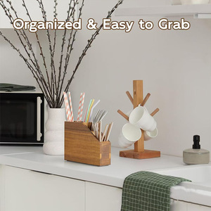 Creative <b>wooden</b> pen holder, miscellaneous item, pen holder manufacturer wholesale stationery storage box, office <b>desk</b> organizer - Product Image 5