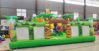 Grand château gonflable sur le thème du zoo toboggan gonflable Playhouse Jungle Fun City Playground Parc d'attractions pour les enfants