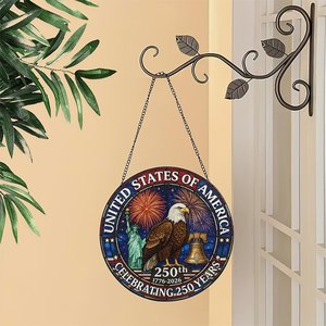 Pendentif attrape-soleil en vitrail, ornement commémoratif du 250e anniversaire des États-Unis - Product Image 1