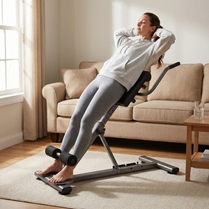 Banco de extensión de espalda ajustable y portátil para culturismo, máquina de hiperextensión para uso en gimnasio en casa, silla romana - Product Image 6