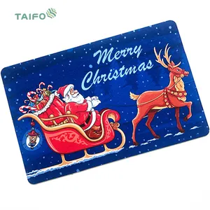 TaiFo-alfombra de Navidad no tejida con estampado digital, estera de interior y exterior con logotipo personalizado
