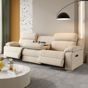 Sofá Reclinable Eléctrico Moderno, Plegable, de 3 Plazas, en Tela, con Puertos USB, Mueble para Sala de Estar, Sofá Compacto - Product Image 2