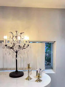 Rococo Luxury American <strong>Industrial</strong> LED Crystal Decorative <strong>Table</strong> <strong>Lamp</strong> AC Powered Simple Design for Wedding Decor Restoration AC - Product Image 3