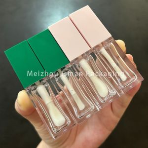 8ml vendita calda PET vuoto quadrato <span class=keywords><strong>verde</strong></span> chiaro bottiglia rosa lucidalabbra <span class=keywords><strong>verde</strong></span> trasparente <span class=keywords><strong>tubo</strong></span> contenitore lucidalabbra <span class=keywords><strong>verde</strong></span> <span class=keywords><strong>acqua</strong></span> con grande spazzola per bacchetta - Product Image 1