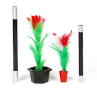 Ensemble de jouets de magie du pouce en plastique de grande taille avec apparence de fleur, provenant d'une baguette dans un pot, magie de rue facile à réaliser