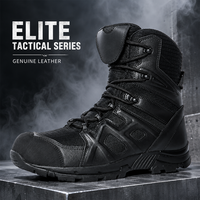 Bottes tactiques montantes personnalisées en cuir de vachette pour hommes, idéales pour la randonnée, l'entraînement et la sécurité au travail – Vente en gros