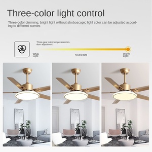 Ventilador de Techo Moderno de Interior, Eficiente Energéticamente, de 42, 48 y 52 Pulgadas, con Aspas de Madera y Acero Inoxidable, con Luz LED - Product Image 3