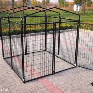 Cage pour chien Black Be Friendly-Maison pour animaux de compagnie finement traitée pour une utilisation en extérieur Pièce soudée pour le confort et le style