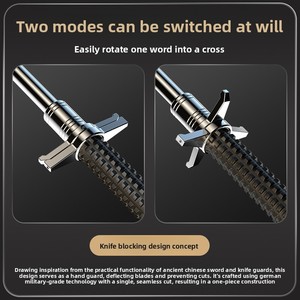 Équipement personnel – Bâton pliable portable à <span class=keywords><strong>trois</strong></span> sections <span class=keywords><strong>de</strong></span> 21/26/32/37 pouces, avec pointe en acier, poignée en caoutchouc et alliage - Product Image 3