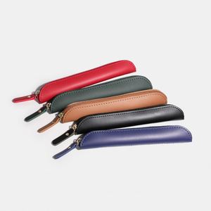 Estuche Delgado de Cuero PU con Cierre, Bolsa para Lápices, Porta Artículos de Papelería Portátil para Bolígrafos, Stylus, Útiles Escolares y de Oficina - Product Image 2