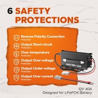 Chargeur de batterie LiFePO4 14,6 V 40 A pour batteries LiFePO4 4S 12 V 12,8 V 50 Ah 100 Ah, chargeur de batterie LiFePO4 14,6 V