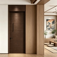 Porte intérieure insonorisée de style moderne et écologique, de haute qualité, avec cadre en aluminium et bois, finition de surface, avec poignée