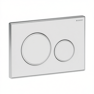 Placa de Control GEBERIT Sigma 20 de 2 Botones, Blanco con Bordes Cromados, 24.6 cm de Largo, Botón de Inodoro - Product Image 3