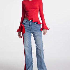 Elegant Casual French All-Occasion Flare-Sleeve Women's Hot Girl Top <b>Lightly</b> Pleated Slimming Tank Top - Product Image 4