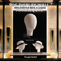 Tête de Mannequin Métallique Murale pour Présentation de Perruques, Modèle Unisexe en Position Debout, Support pour Bonnets de Cheveux – Vente en Gros