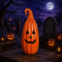 Figurine sculptée personnalisée en forme de citrouille avec initiale 'M' - Décoration d'automne, élément de table charmant, unique pour la décoration d'Halloween et de Thanksgiving