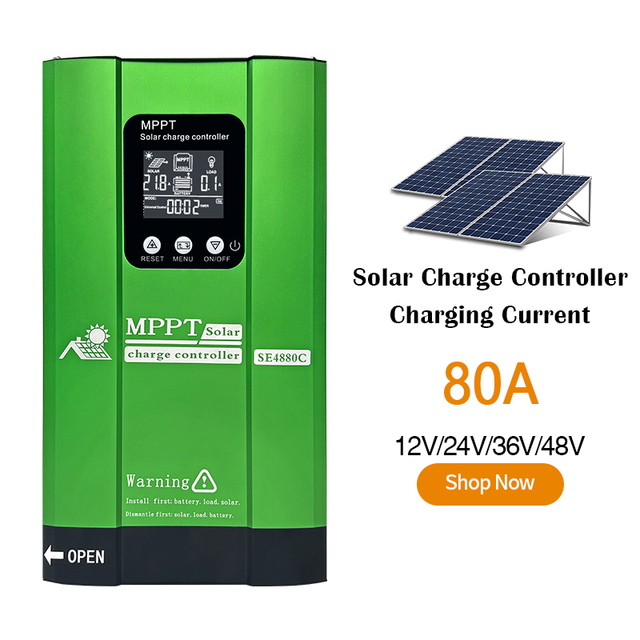 Factory Direct Supply 80A Automatic Recognition 12V24V36V48V Intelligent MPPT Solar Charging Controller