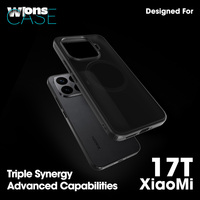 Funda Magnética Anti-amarilla Transparente Mate de PC con Electrochapado para Mi 17T/Mi 17T Pro, a Prueba de Golpes, con Carga Inalámbrica