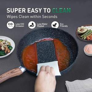 أواني طبخ سيليكون أنيقة جديدة Geling من المصنع المورد مجموعة أواني قدور غير لاصقة بالجرانيت الأزرق الحثي - Product Image 4