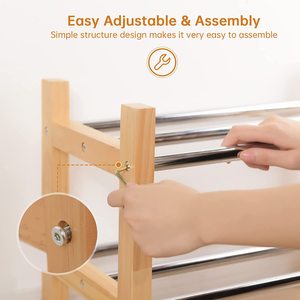 Expandable <b>Shoe</b> <b>Rack</b> <b>Storage</b> Organizer 2 Tier Adjustable Wood and Metal <b>Shoe</b> Shelf Heavy Duty Free Standing <b>Shoe</b> <b>Rack</b> - Product Image 2
