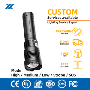 Lampe <span class=keywords><strong>torche</strong></span> ultra-lumineuse, projecteur LED haute luminosité pour extérieur, lampes de sécurité robustes, <span class=keywords><strong>torche</strong></span> rechargeable - Product Image 1