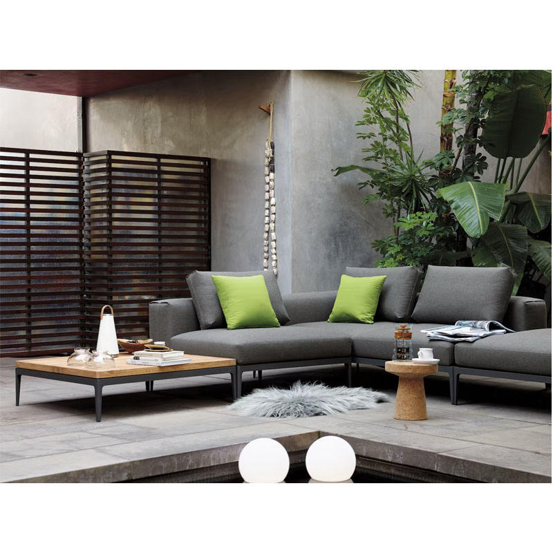 Outdoor patio modular sofa set furniture aluminum sofa set with side-table customized garden sofa