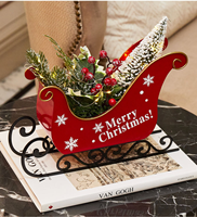 Nouvel Arrivage Mini Traîneau de Noël Décoratif en Fer Forgé pour Décoration de Bureau et Vitrine