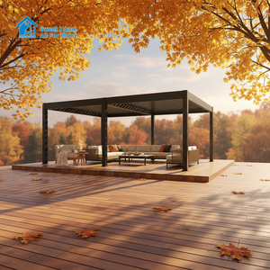Pérgola Bioclimática SH para Exteriores, Impermeable, Motorizada, de Aluminio, para Patio Trasero, Jardín, con Puerta de Vidrio, Decoración para el Hogar - Product Image 5