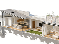 Villa Modulaire Préfabriquée en Acier Léger Personnalisée Style Moderne Économe en Énergie Faible Consommation de Carbone Écologique Utilisation Hôtelière et Résidentielle Garantie 5 Ans