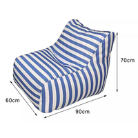 Fauteuil pouf portable de plage, siège individuel, imperméable, résistant à l'huile, en tissu Oxford, rembourrage en éponge, taille personnalisée