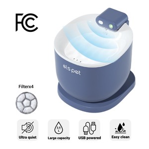 <span class=keywords><strong>ELSPET</strong></span> Fontaine automatique pour animaux de compagnie 85oz/2.5L Distributeur d'eau pour chiens avec filtres de rechange Fontaine d'eau pour chat à capteur intelligent - Product Image 1