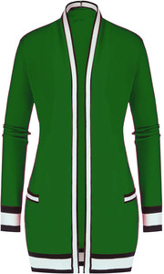 Cárdigan Largo Abierto para <span class=keywords><strong>Mujer</strong></span>, Diseño Personalizado OEM ODM, Informal, Ligero, con Mangas Abullonadas, Chaqueta de <span class=keywords><strong>Punto</strong></span> - Product Image 2