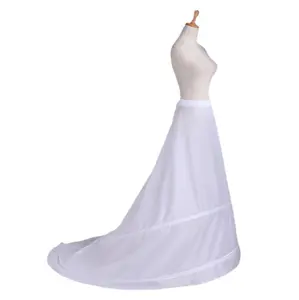 לבן שיפון חתונת שמלת תחתוניות טול ארוך בת ים למבוגרים תחתונית HPC-2119
