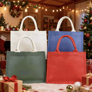 Sac fourre-tout en coton/<span class=keywords><strong>toile</strong></span> avec poignée, personnalisé pour Noël, mariage, plage, mariée, avec logo en lettres pour la publicité - Product Image 1