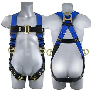 5 Point High-altitude Work Safety Harness Complete Safety Belt Double Hook Fall Prevention Full Body Safety Rope Set