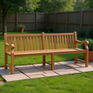 Panca da Giardino Extra Large Rettangolare in Legno di Teak Massiccio, Panche da Patio per 4 Persone, Arredamento da Esterno - Product Image 2