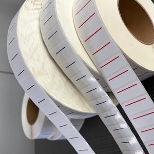 Étiquettes autocollantes en papier pour codes-barres avec ligne de couleur, autocollants vierges rectangulaires pour impression - Product Image 4