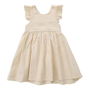 Venta caliente Color sólido Dulce Niñas Vestido Casual Lino Niños Vestido - Product Image 4