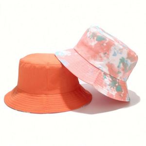 Wholesale Fashion New Trend Tie Dye Sun <b>Hat</b> Two Side Reversible Wear Design Cotton Lady Girl Autumn Outdoor Causal Bucket <b>Hat</b> - Product Image 2
