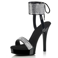 Sandales plateforme rétro gothique 5 pouces talon fin 13cm bout ouvert strass décor chaussures fétiches sexy pour danseuse exoti