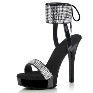 <strong>Open</strong> <strong>Toe</strong> Rhinestone Thin <strong>Heels</strong> 13cm Exotic Dancer Gothic 5Inch Retro Sexy Fetish <strong>Platform</strong> Sandals Women's Party Shoes Pole Dance - Product Image 2