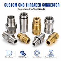 Custom Precision CNC Turned Metal Threaded Connector for Industrial Equipment Pneumatic Hydraulic and Mechanical Assembly