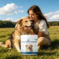 Poudre dentaire pour chiens OEM ODM - Rafraîchisseur d'haleine naturel et éliminateur de plaque et de tartre, complément de soin buccal pour animaux de compagnie, service de personnalisation en gros