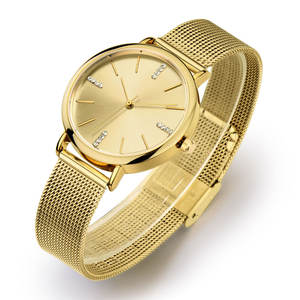 Orologi da polso da <span class=keywords><strong>donna</strong></span> al quarzo in acciaio inossidabile maglia <span class=keywords><strong>milano</strong></span> Band impermeabile quattro colori - Product Image 5