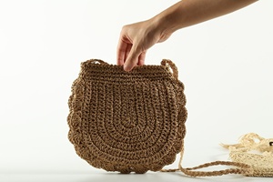 Bolso de mano de estilo bohemio para mujer, bolsa de mano de paja de papel de ganchillo Extra Grande para playa y vacaciones de verano - Product Image 5